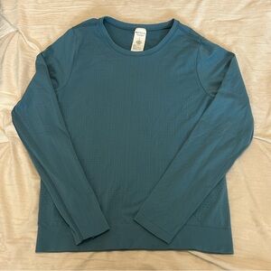 Athleta blue long sleeve workout top